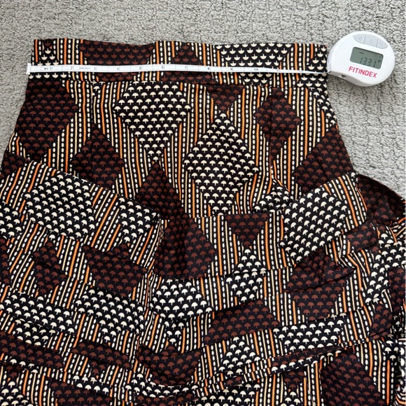 NWOT Custom Made African Print Skirt with Drape Detail in Brown - Picture 8 of 9